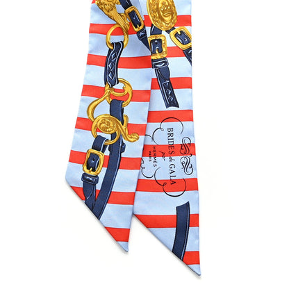 Hermes Silk Brides de Gala Bayaderes Twilly Ciel Rouge Marine 2 of 4