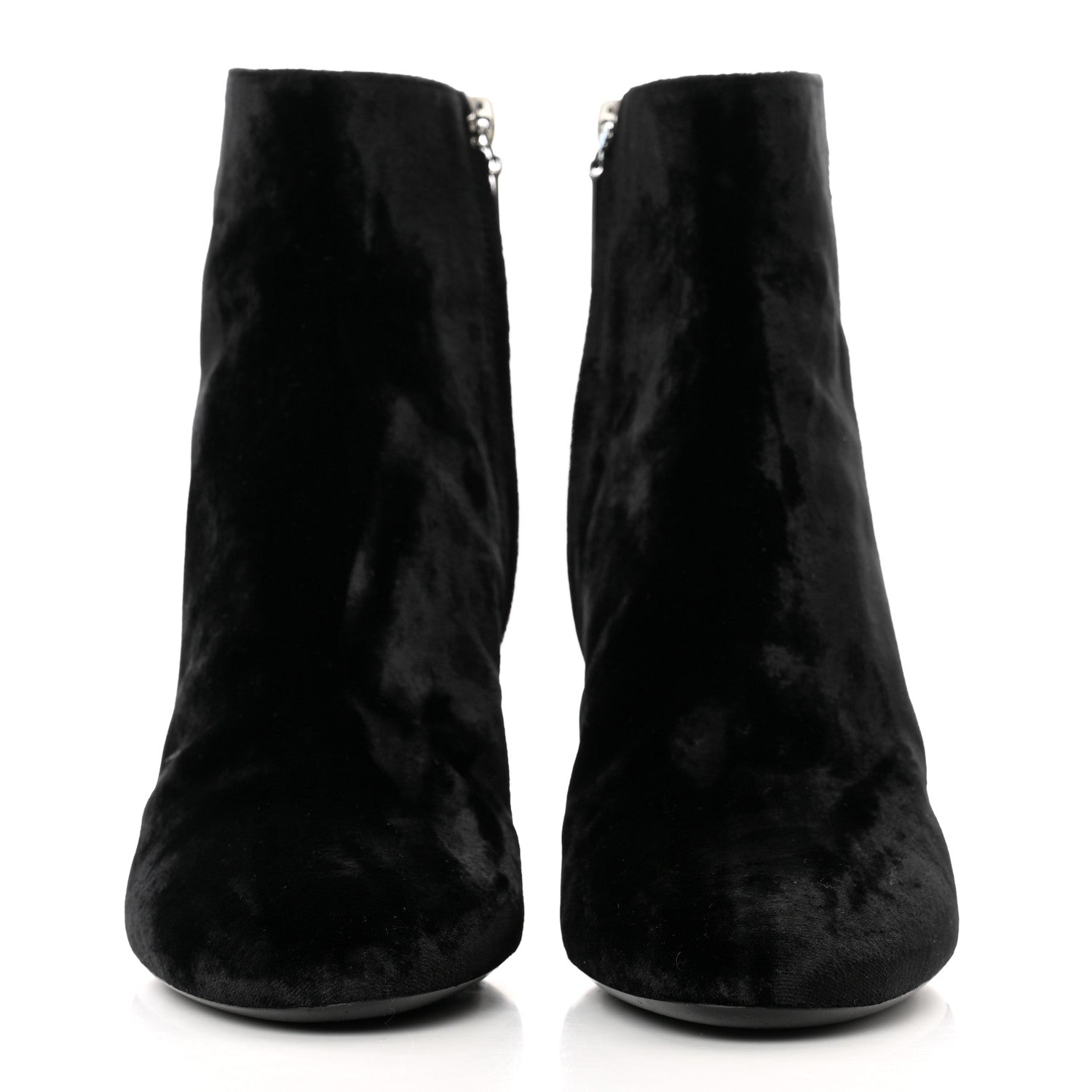 Saint Laurent Velvet Loulou Ankle Boots 37 Black 2 of 9