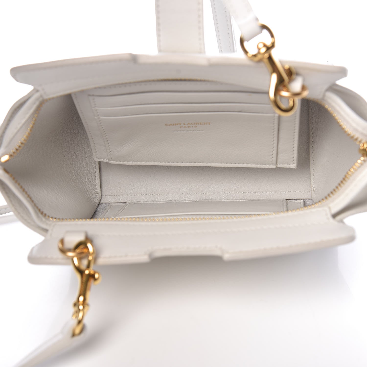 Saint Laurent Calfskin Monogram Toy Cabas White 5 of 11