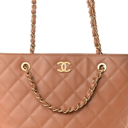Chanel Calfskin Stitched Large Shopping Bag Brown 8 of 9