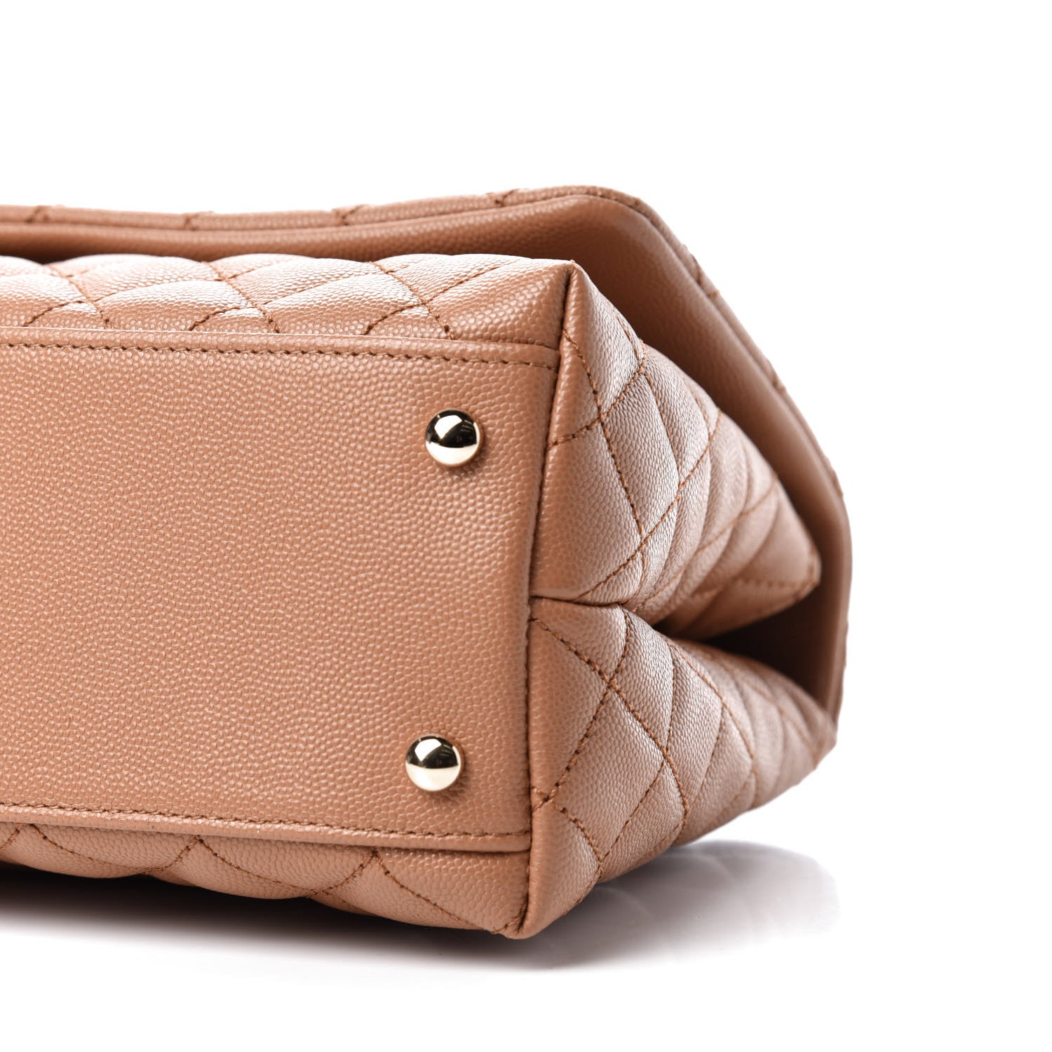 Chanel Caviar Quilted Lizard Embossed Small Coco Handle Flap Brown 8 of 11