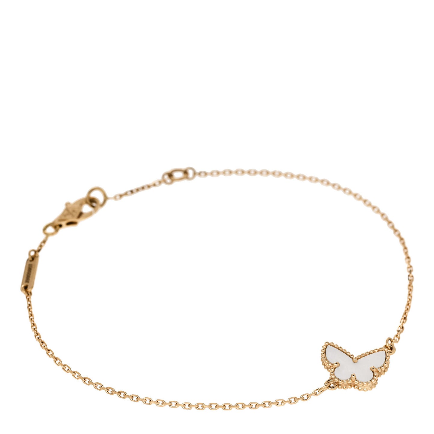 18K Yellow Gold Mother of Pearl Sweet Alhambra Butterfly Bracelet