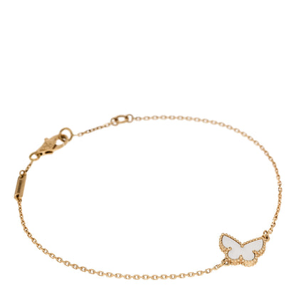Van Cleef & Arpels 18K Yellow Gold Mother of Pearl Sweet Alhambra Butterfly Bracelet 1 of 4