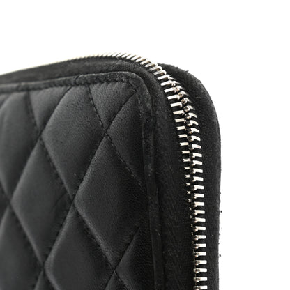 Chanel Lambskin Quilted Large Gusset Zip Around Wallet Black 13 of 13