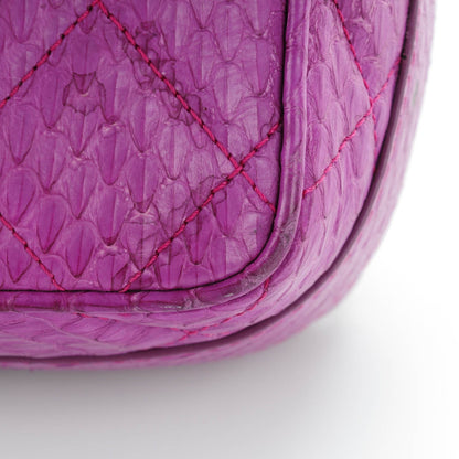 Chanel Elaphe Snakeskin Quilted Medium Easy Carry Flap Purple 10 of 12
