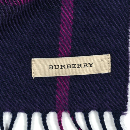 Burberry Cashmere Check Fringe Scarf Purple 3 of 3