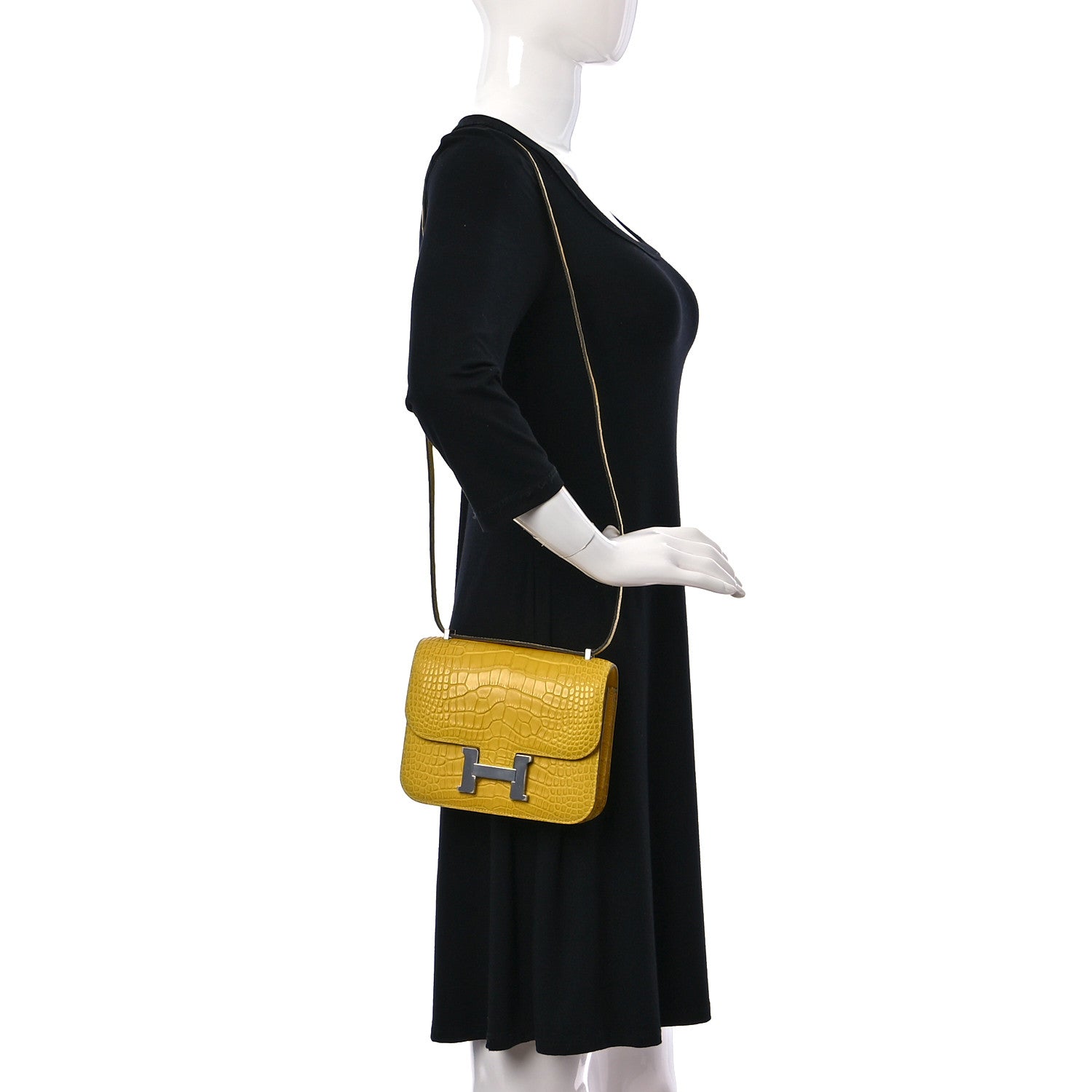 Hermes Matte Alligator Constance 24 Mimosa 2 of 12
