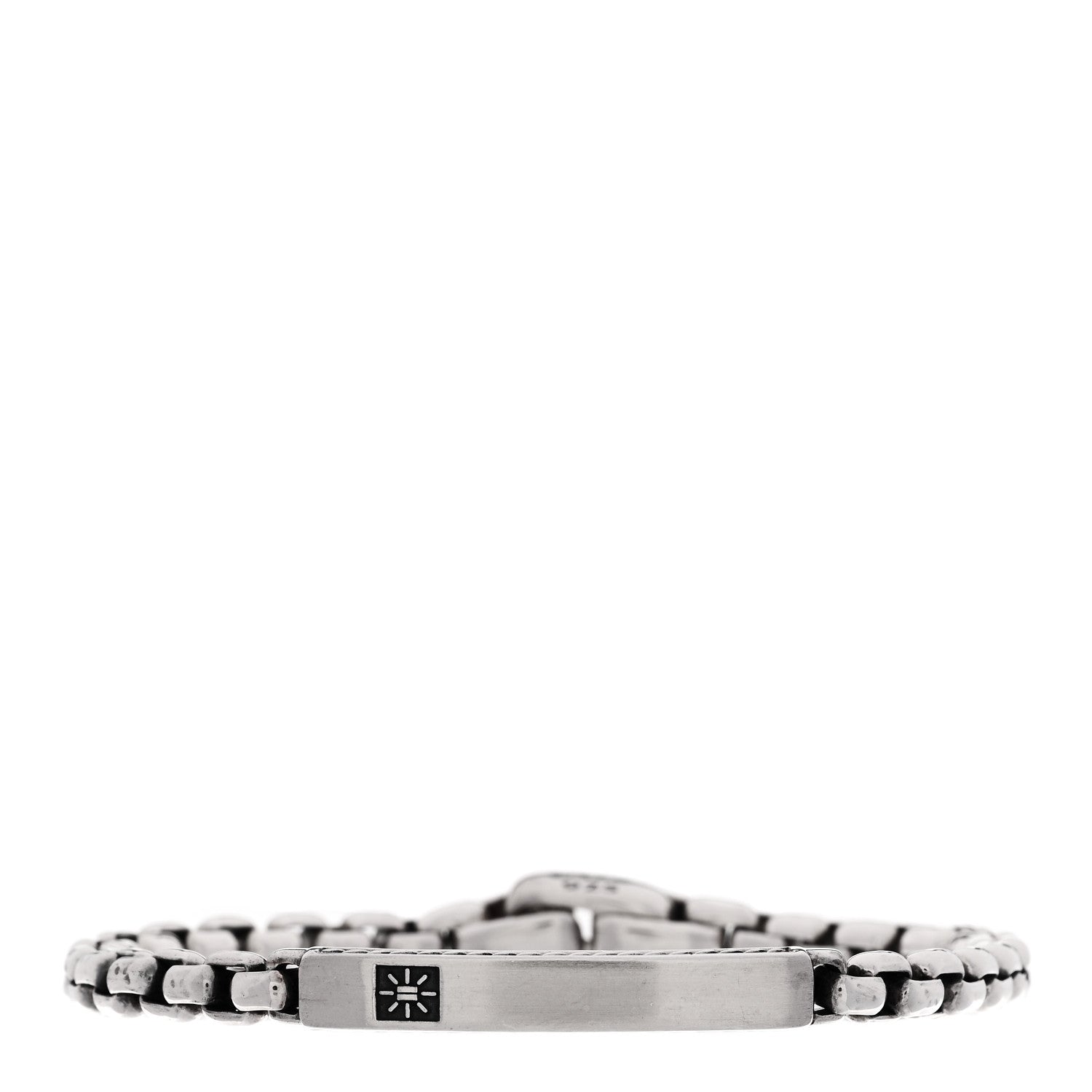 David Yurman Sterling Silver Box Chain ID Bar Bracelet 1 of 3