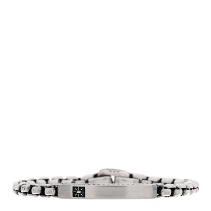 David Yurman Sterling Silver Box Chain ID Bar Bracelet 1 of 3