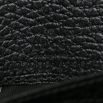 Gucci Dollar Calfskin Enamel Monochrome Mini GG Marmont Chain Wallet Black 6 of 9