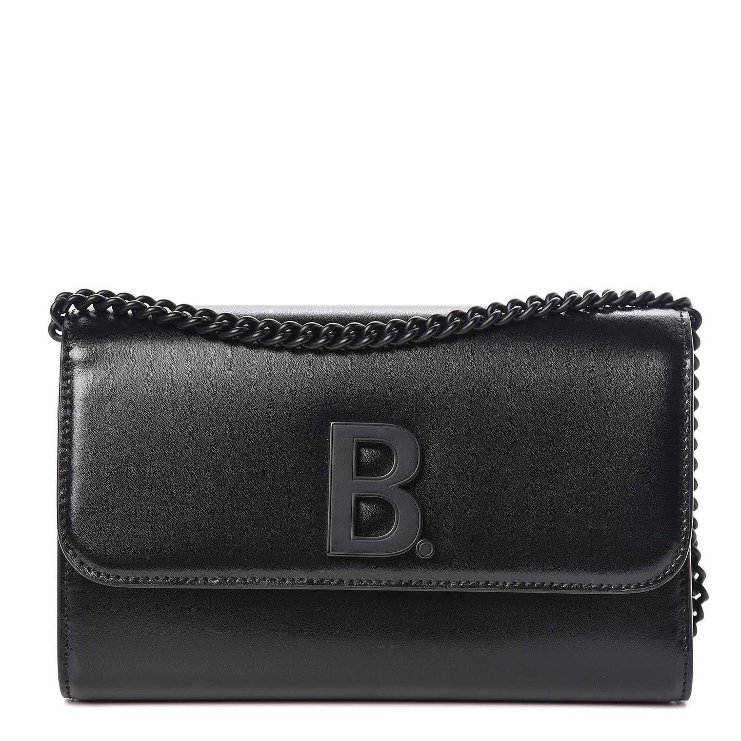 Smooth Calfskin B Wallet on Chain Black