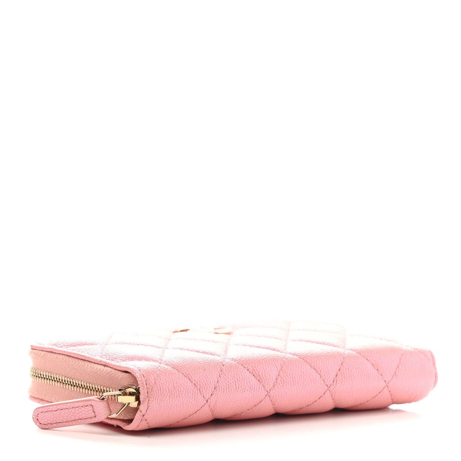 Chanel Iridescent Caviar Quilted Medium Zip Around Wallet Pink 4 of 9
