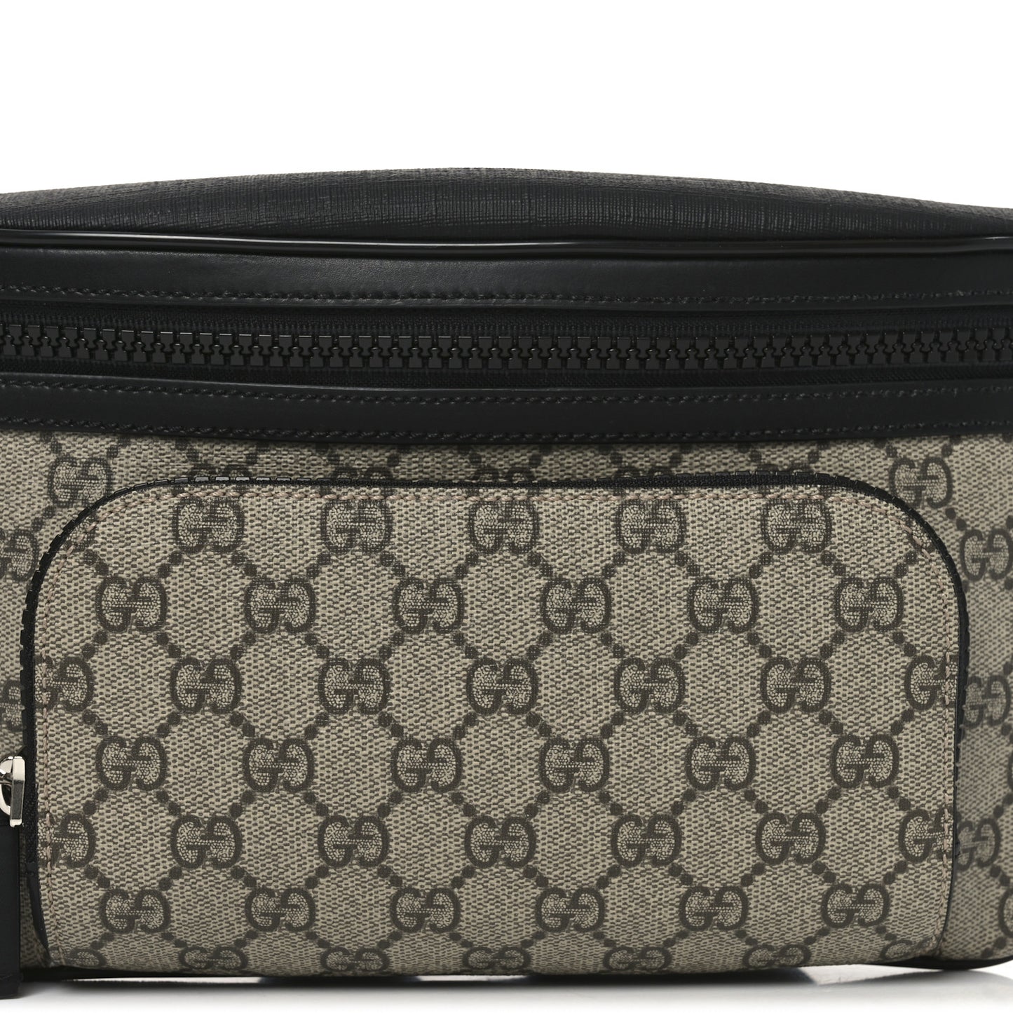 GG Supreme Monogram Large Belt Bag Beige Ebony Black