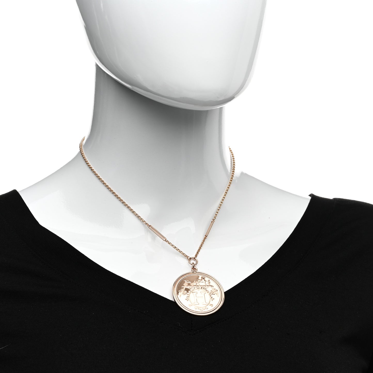 18K Rose Gold Diamond TGM Ex-Libris Pendant Necklace ST