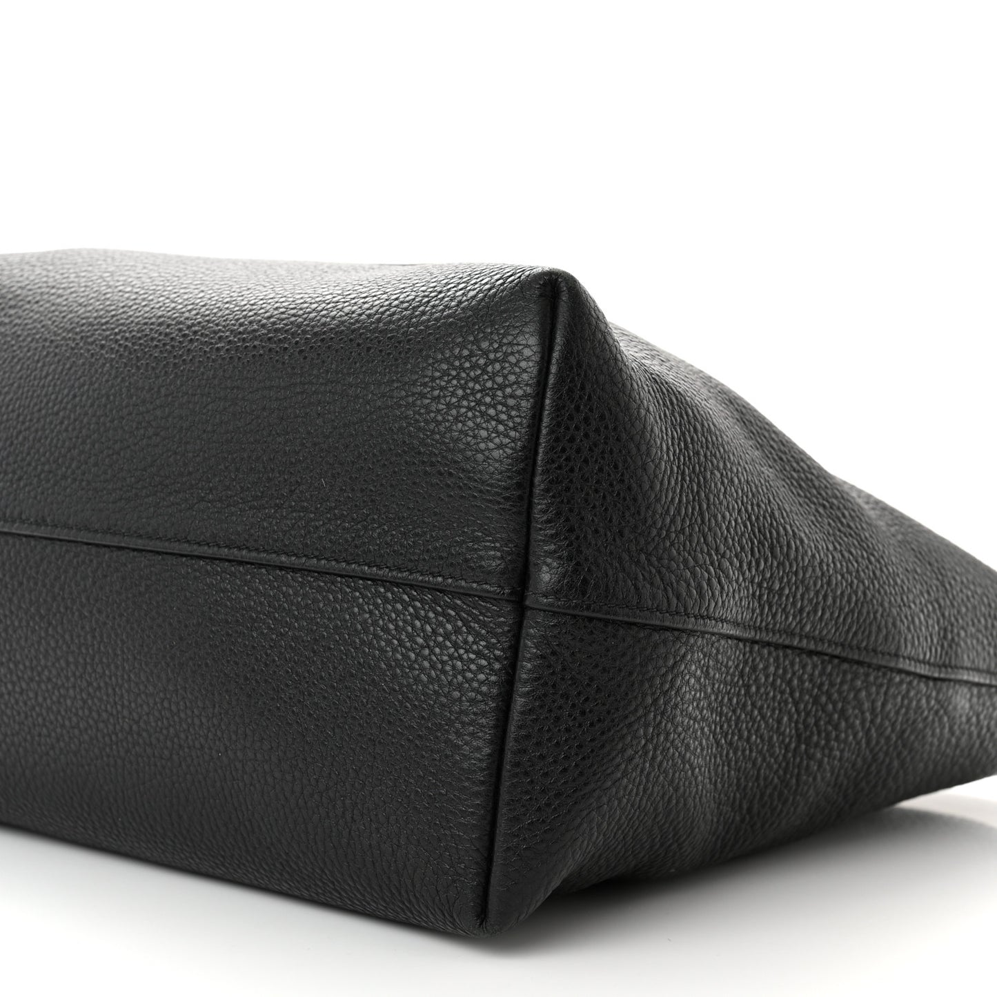 Vitello Daino Pocket Shopping Tote Black