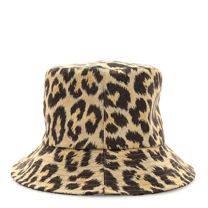 Christian Dior Oblique Leopard Reversible Mizza Bucket Hat 58 Beige 8 of 13