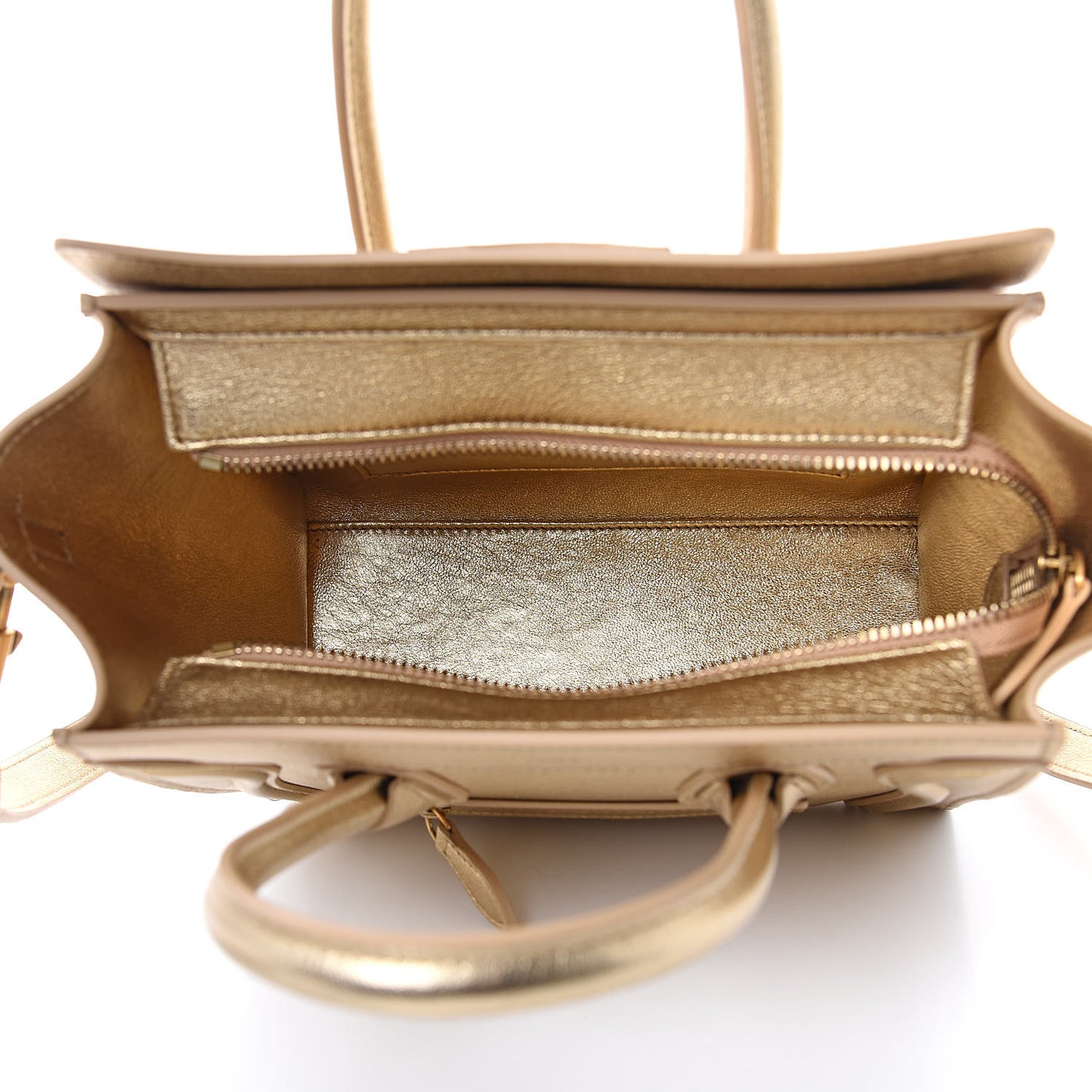 Laminated Lambskin Nano Luggage Gold
