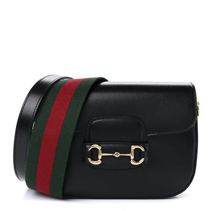 Gucci Azalea Calfskin Web Mini Horsebit 1955 Shoulder Bag Black 1 of 10