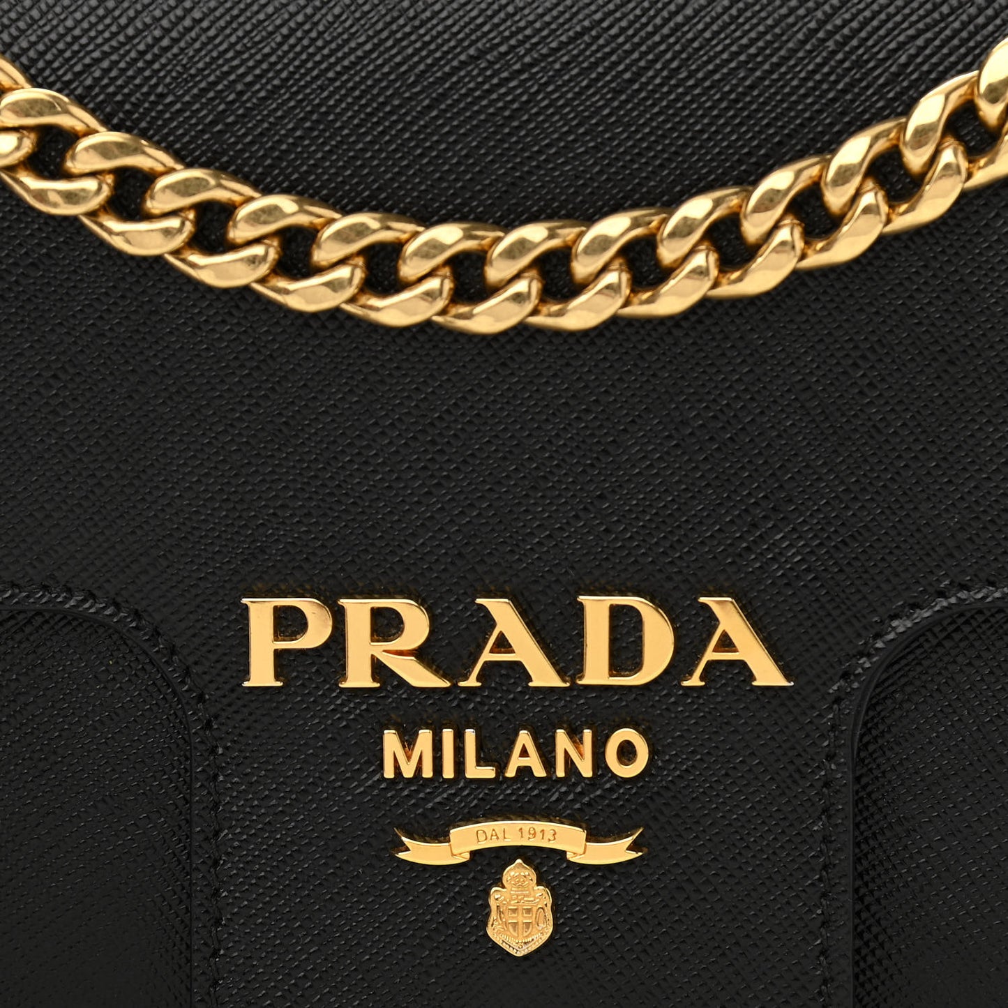 Saffiano Flap Shoulder Bag Black