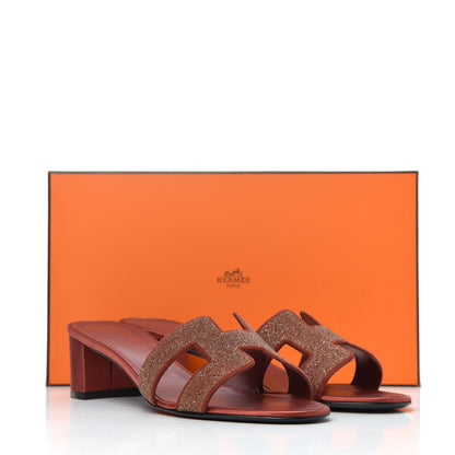 Hermes Suede Goatskin Crystal Powder Oasis Sandals 39 Rouge Tomette 14 of 14