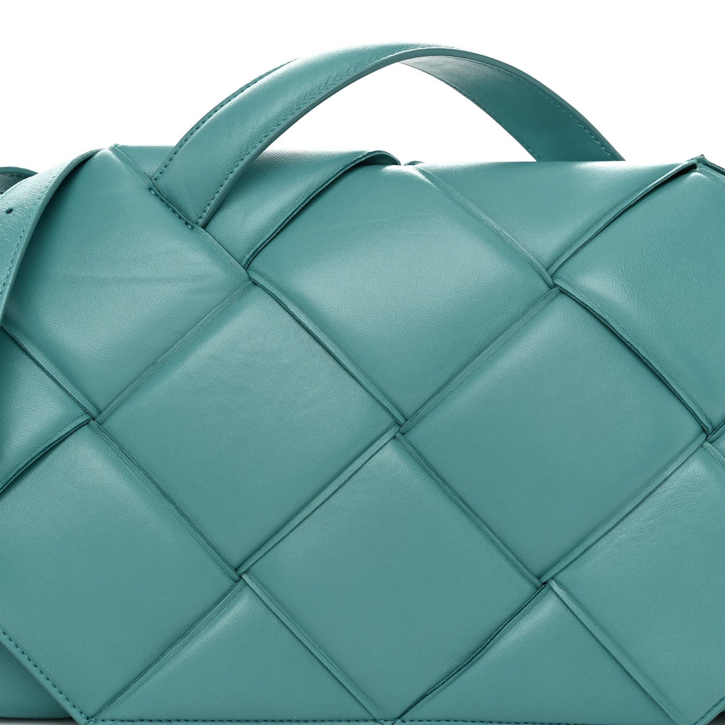 Nappa Intreccio Padded Top Handle Shoulder Bag Linoleum