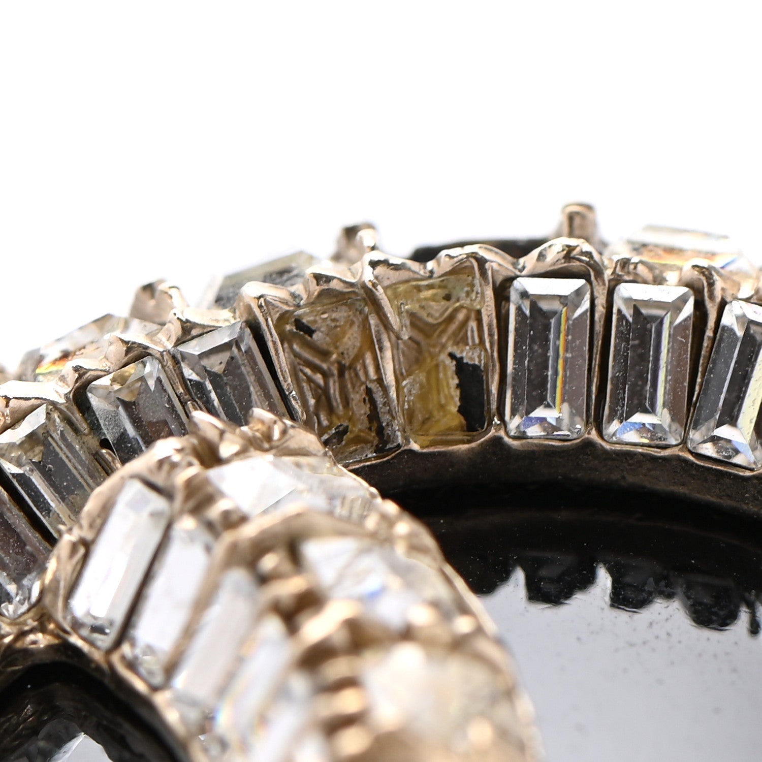 Chanel Resin Baguette Crystal CC Cuff Black 7 of 13