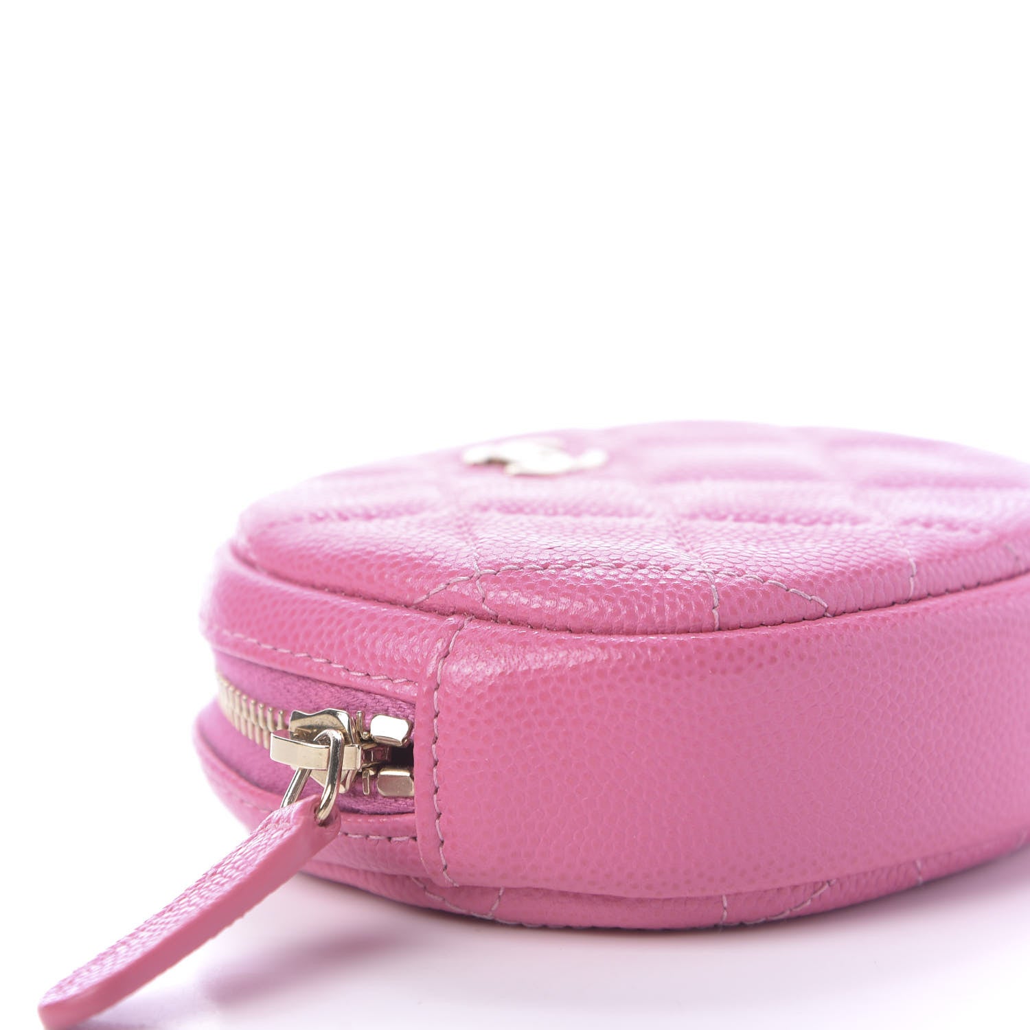 Chanel Shiny Caviar Quilted Zip Around Classic Coin Purse Pink 6 of 10