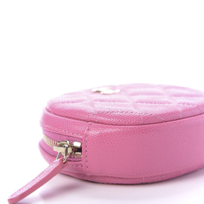 Chanel Shiny Caviar Quilted Zip Around Classic Coin Purse Pink 6 of 10