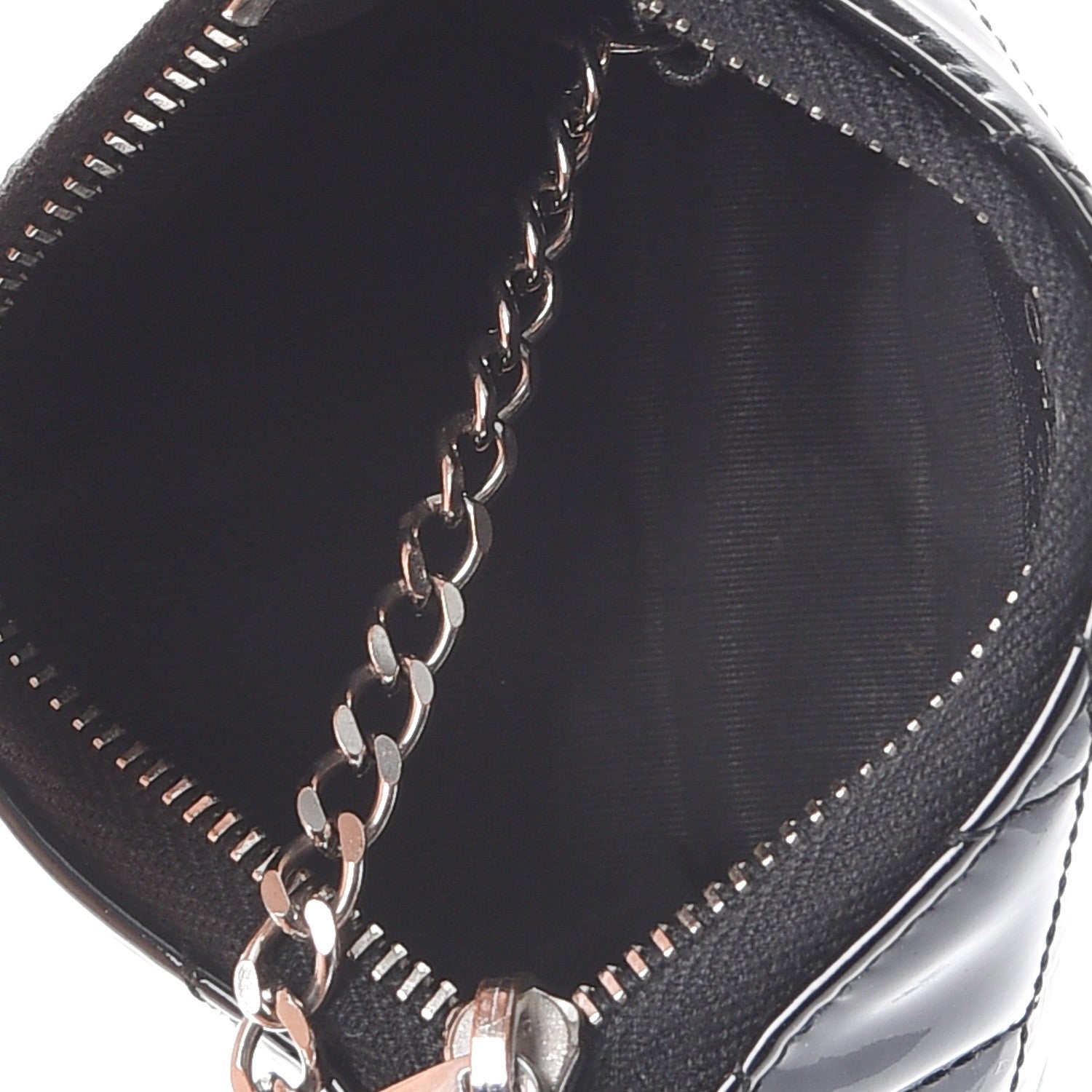 Chanel Patent Quilted Brilliant Key Holder Case Black 5 of 9