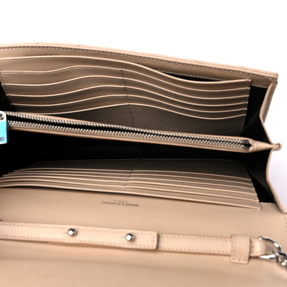 Saint Laurent Grain De Poudre Matelasse Chevron Monogram Chain Wallet Nude Powder 5 of 8