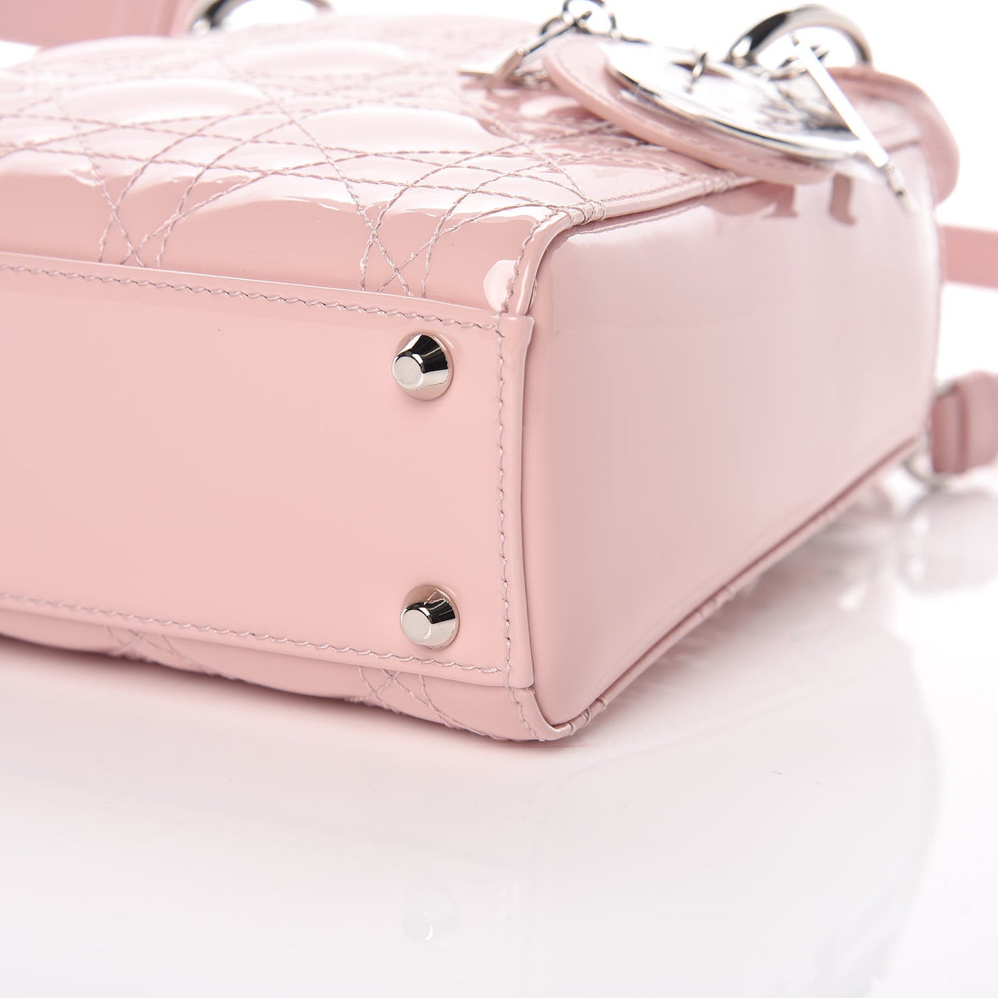 Patent Cannage Mini Lady Dior Pink