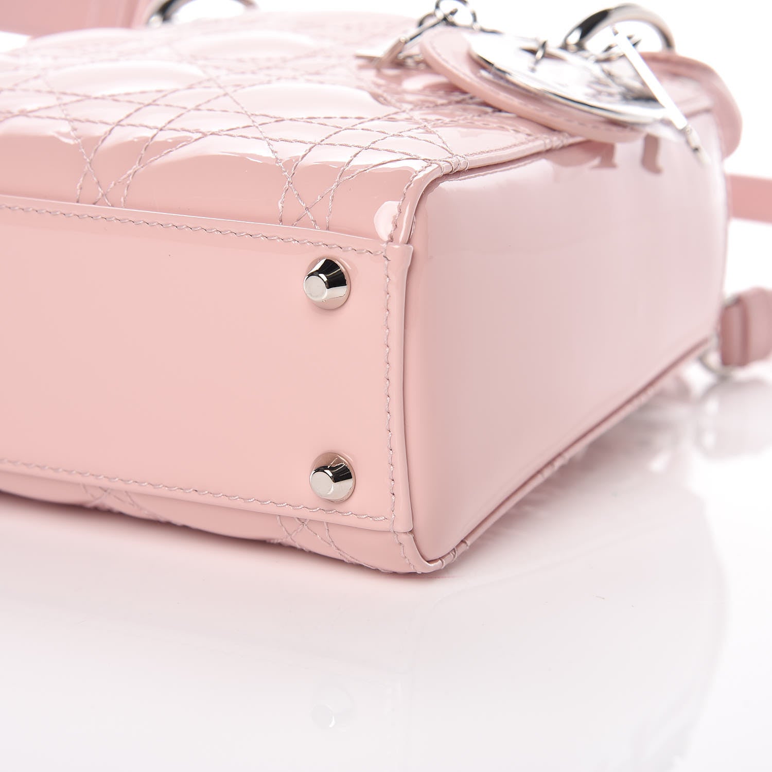 Christian Dior Patent Cannage Mini Lady Dior Pink 8 of 10
