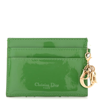 Christian Dior Patent Cannage Lady Dior Card Holder Green 1 of 8