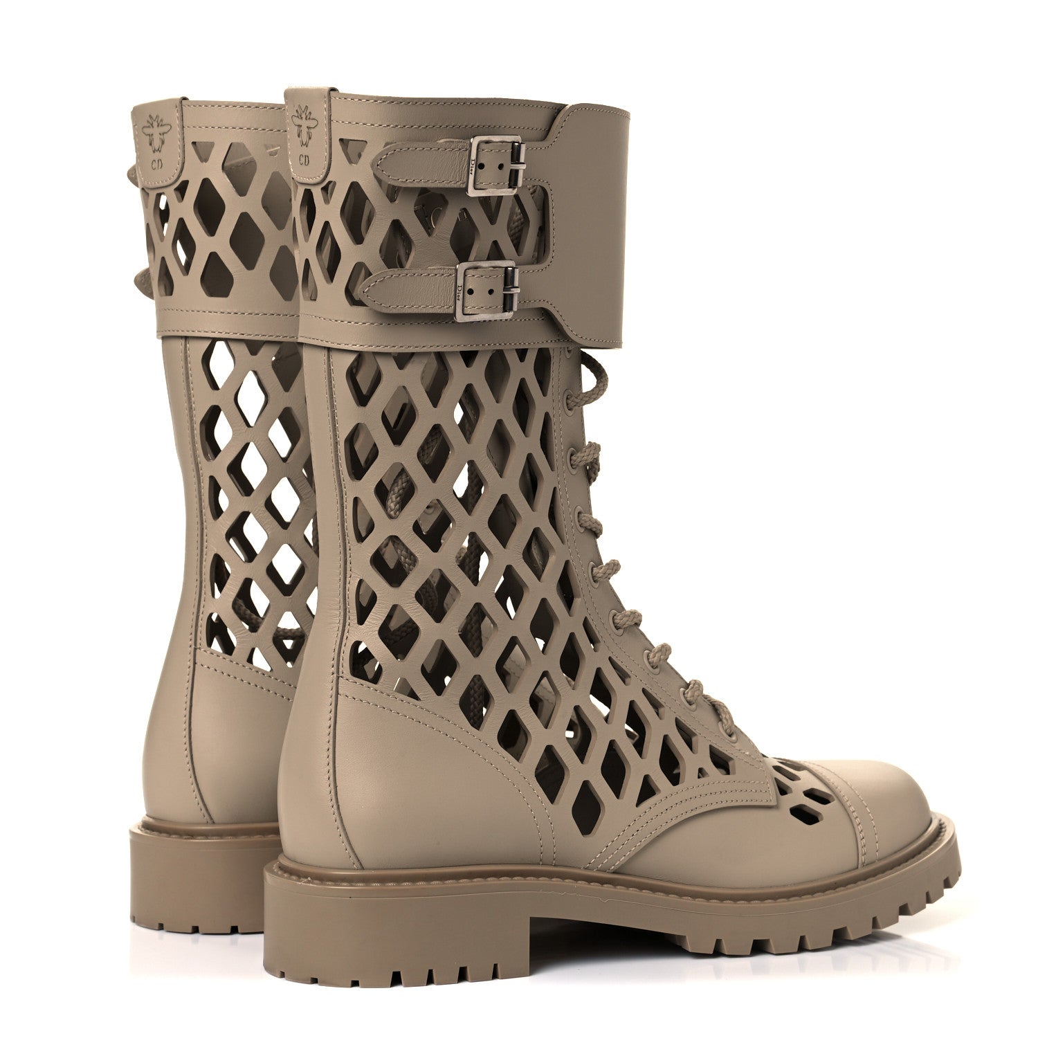 Christian Dior Matte Calfskin Womens D-Trap 30mm Tall Boots 40 Corde 4 of 9