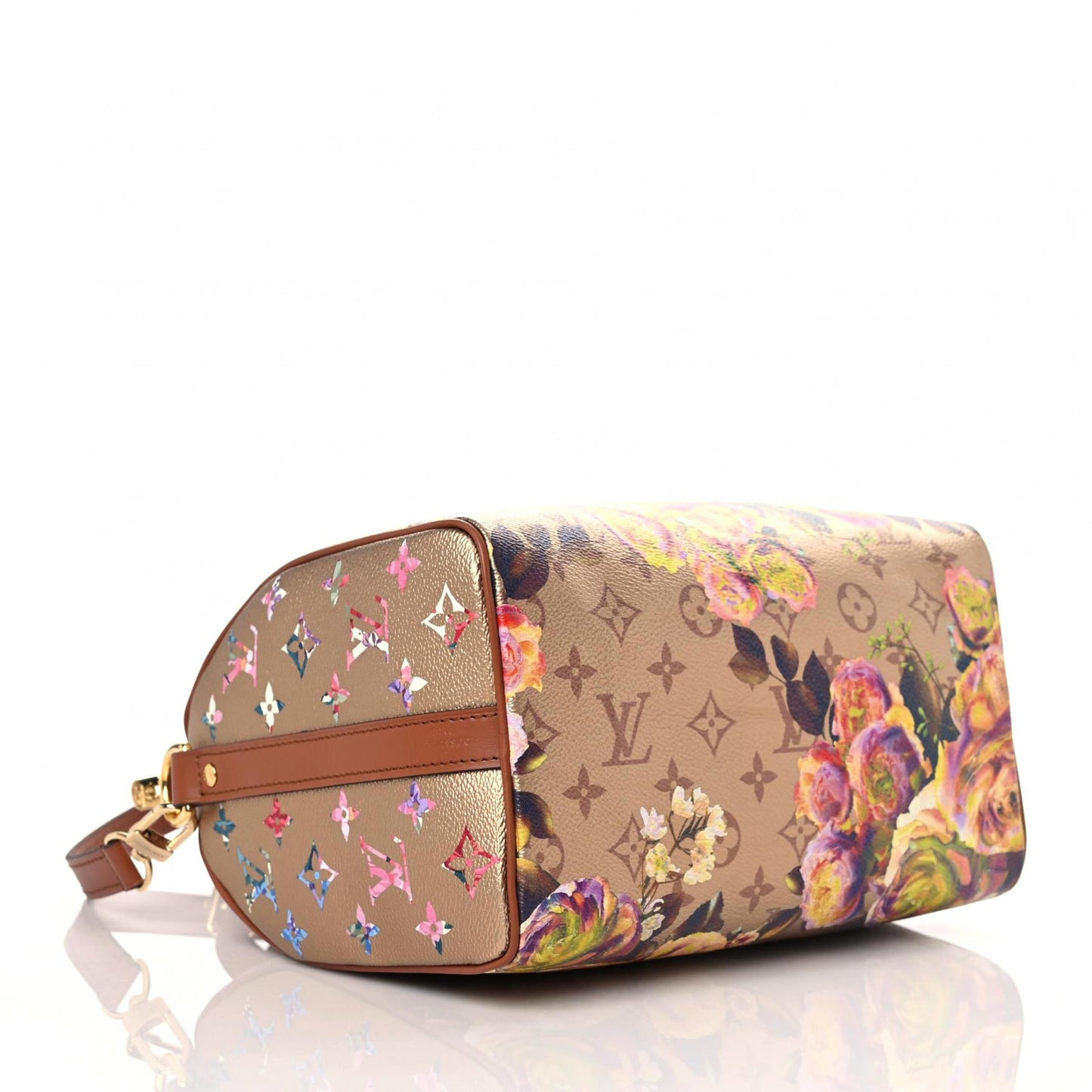 Metallic Monogram LV Garden Speedy Bandouliere 25 Gold
