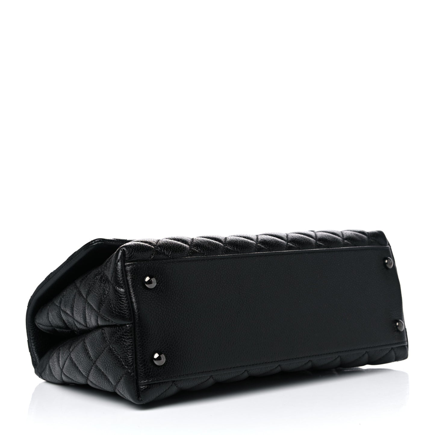 Caviar Quilted Small Coco Handle Flap So Black