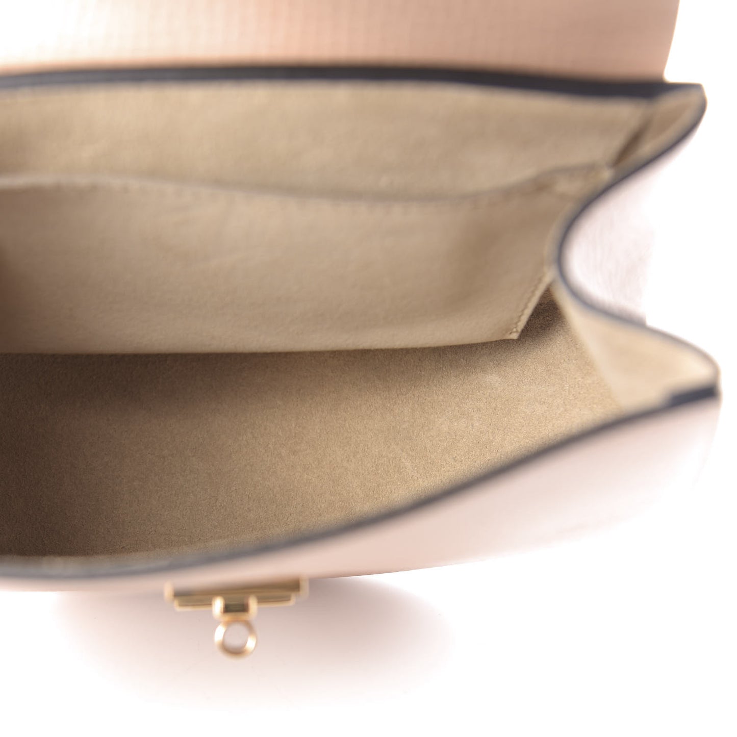 Grained Calfskin Lambskin Mini Bi-Color Drew Shoulder Bag Powder Beige Caramel