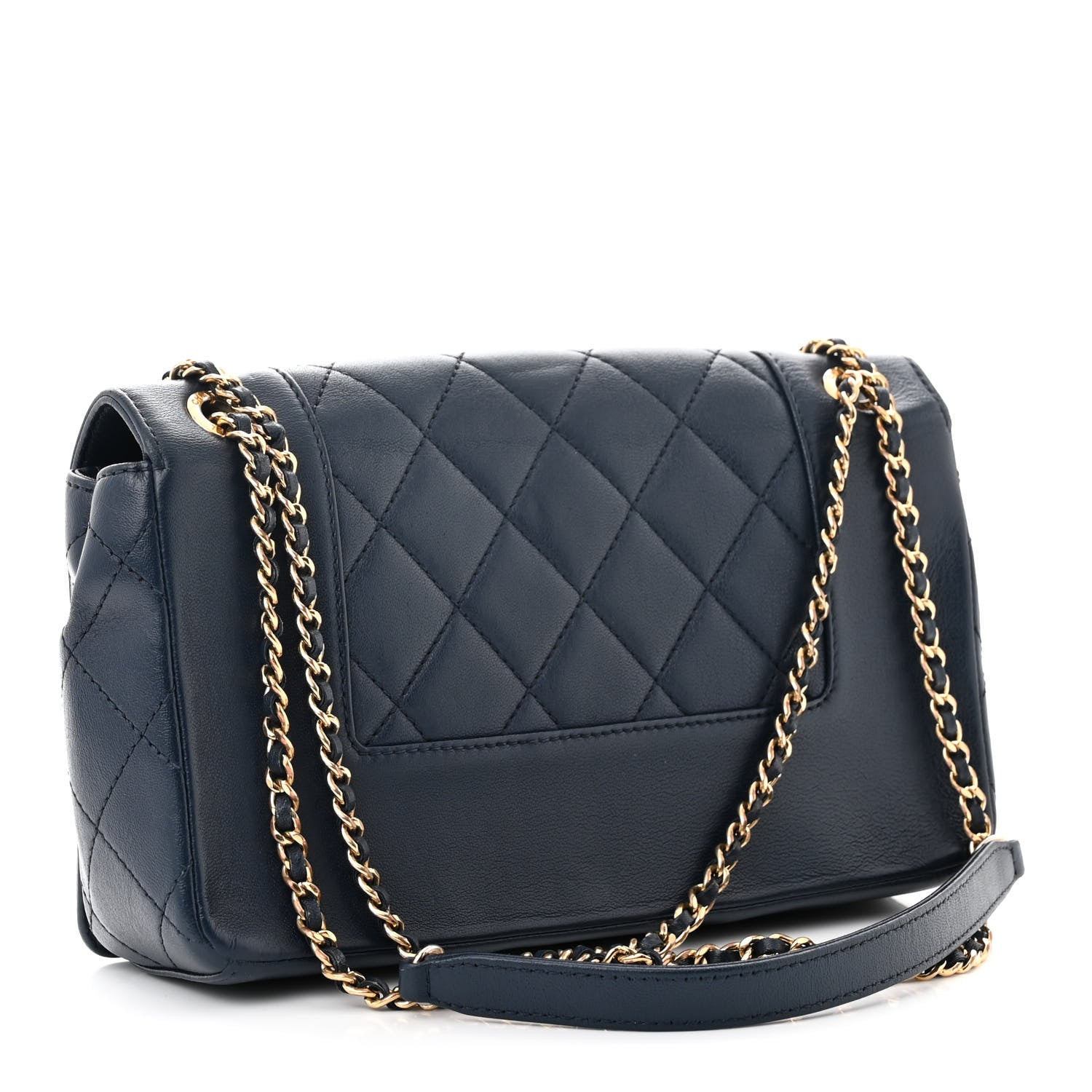 Chanel Sheepskin Quilted Medium Vintage Mademoiselle Flap Dark Dark Navy 3 of 10
