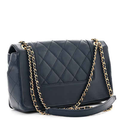 Chanel Sheepskin Quilted Medium Vintage Mademoiselle Flap Dark Dark Navy 3 of 10
