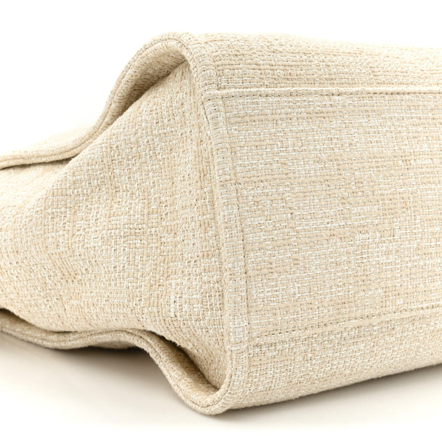Mixed Fibers Calfskin Medium Deauville Tote Light Beige