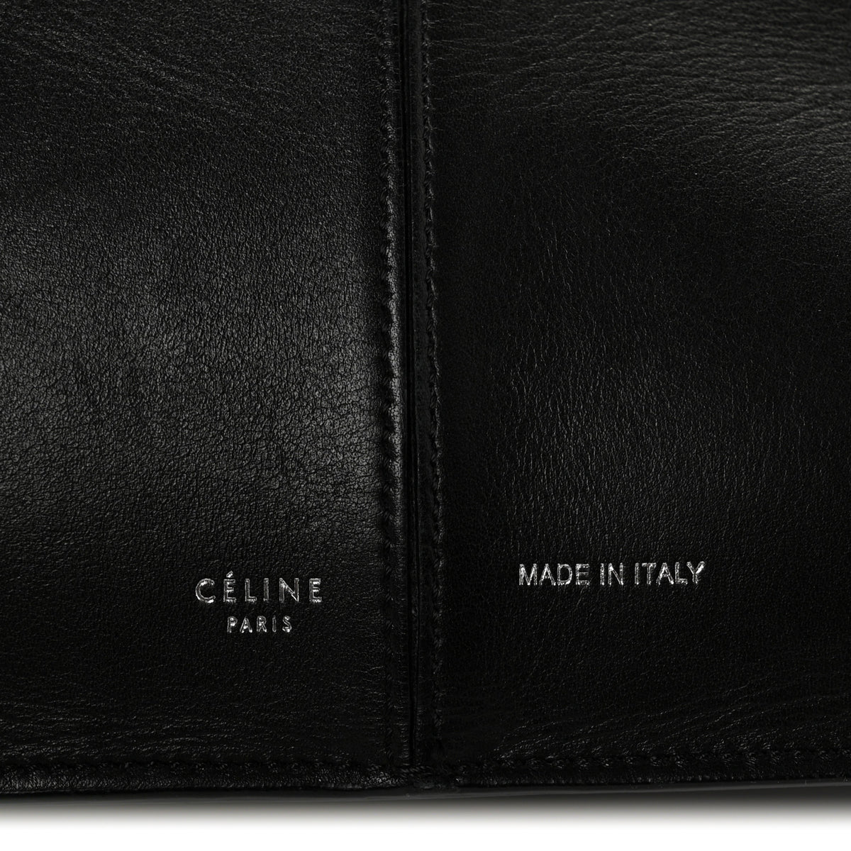 Celine Supple Natural Calfskin Vertical Tri-Fold Bag Black 6 of 13