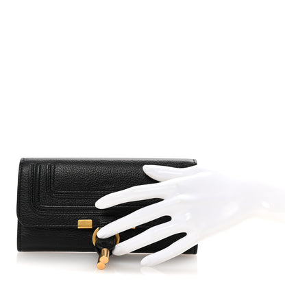Chloe Calfskin Marcie Continental Flap Wallet Black 2 of 7