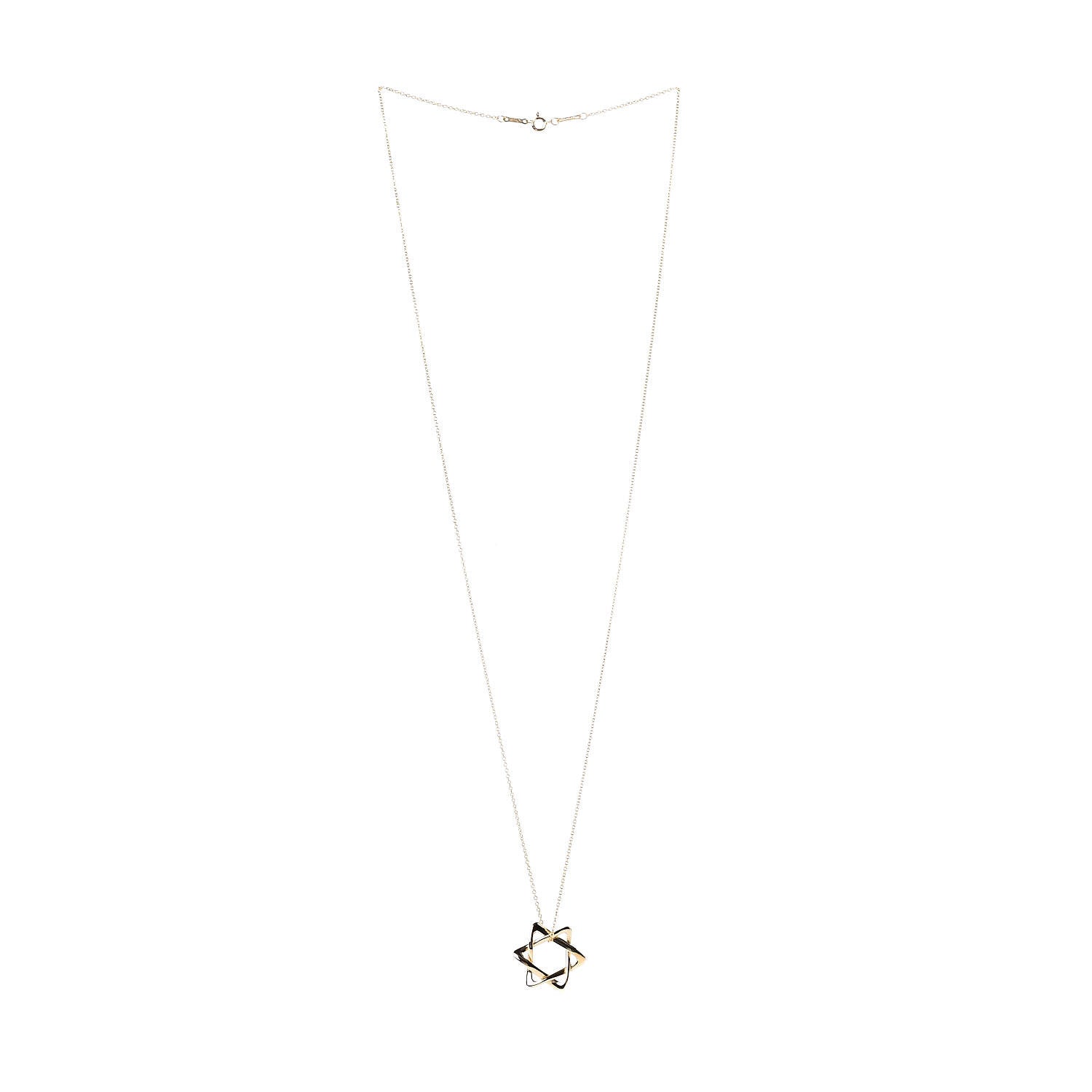 Tiffany 18K Yellow Gold 12mm Elsa Peretti Star of David Pendant Necklace 3 of 7