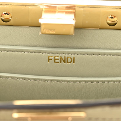 Fendi Lizard Togo Lucido Petite Peekaboo I SEE U Satchel Green Tea 6 of 11