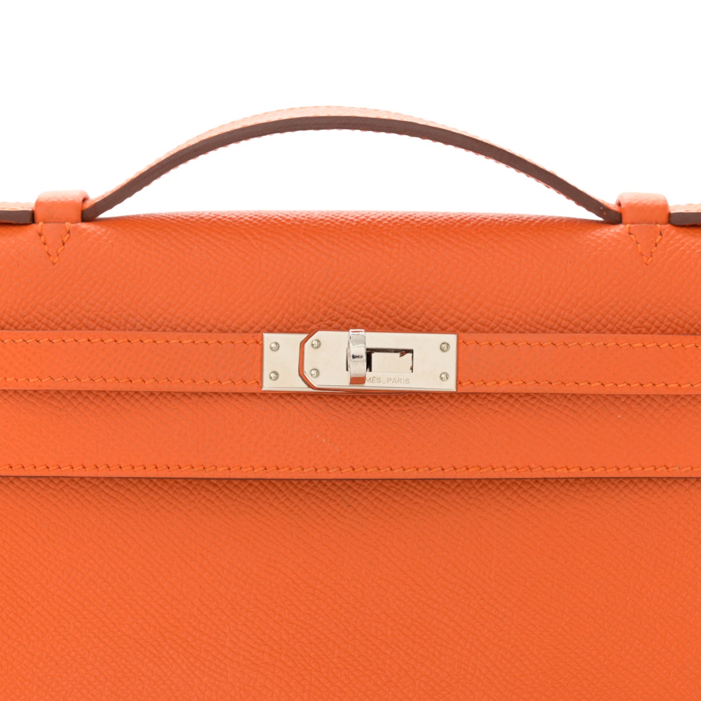 Epsom Kelly Pochette Clutch Orange
