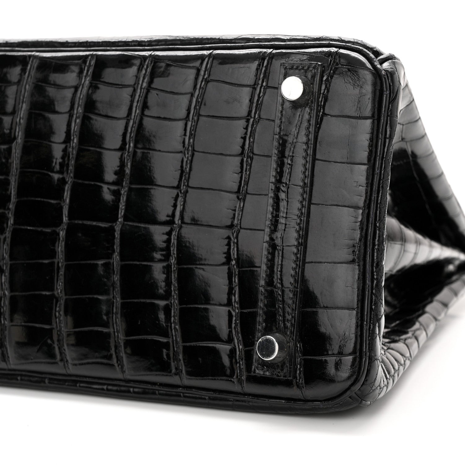 Hermes Shiny Niloticus Crocodile Birkin 30 Black 10 of 15