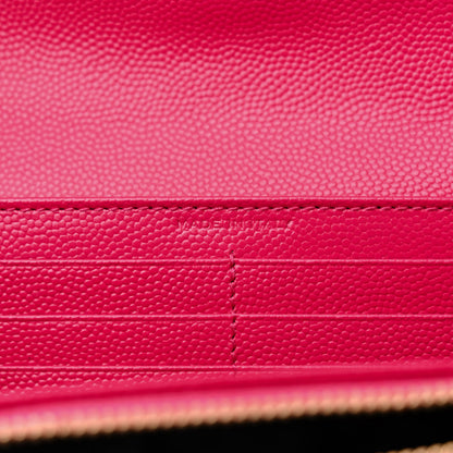 Saint Laurent Grain De Poudre Matelasse Chevron Monogram Flap Wallet Bubblegum 6 of 8