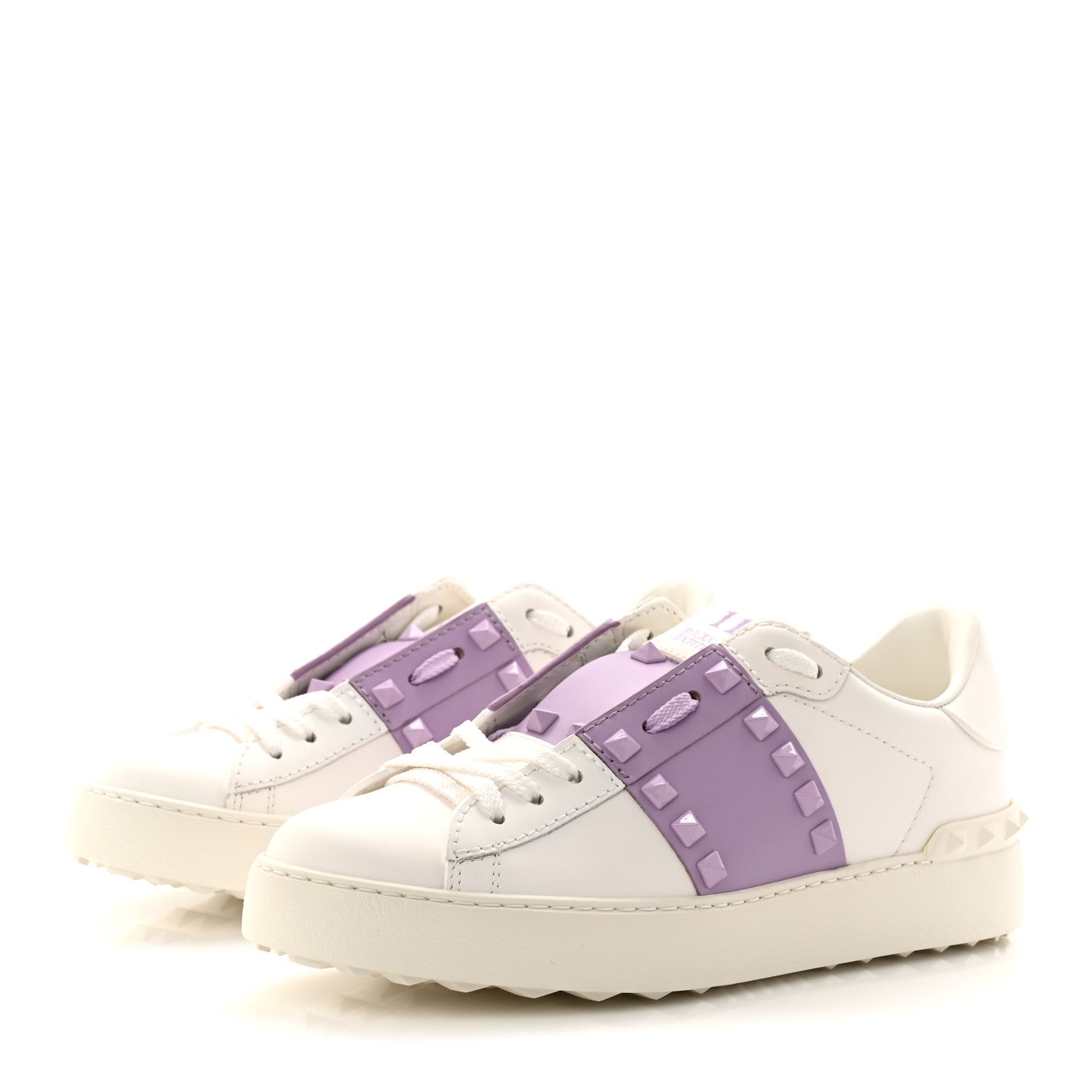 VALENTINO スニーカー 37ハーフ Valentino Garavani Calfskin Womens Rockstud Open Sneakers 37 White