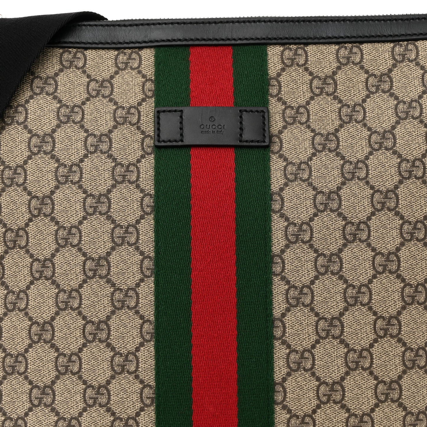 GG Supreme Monogram Web Messenger Bag Black