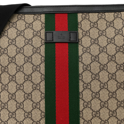 Gucci GG Supreme Monogram Web Messenger Bag Black 8 of 14